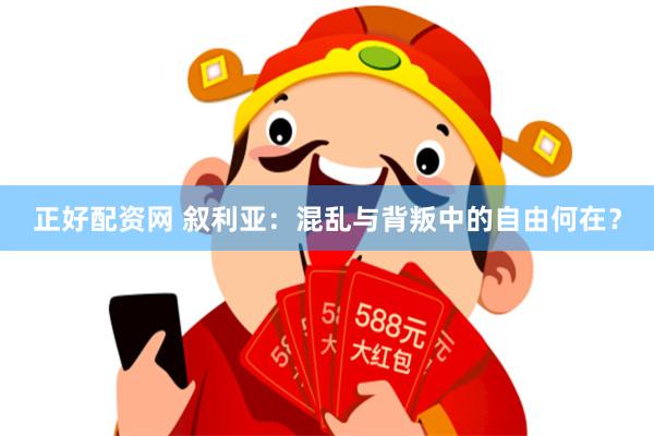 正好配资网 叙利亚：混乱与背叛中的自由何在？