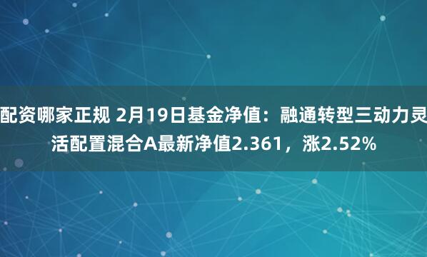 配资哪家正规 2月19日基金净值：融通转型三动力灵活配置混合A最新净值2.361，涨2.52%