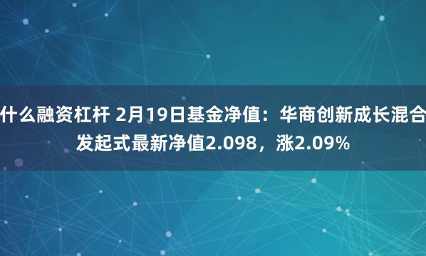 什么融资杠杆 2月19日基金净值：华商创新成长混合发起式最新净值2.098，涨2.09%